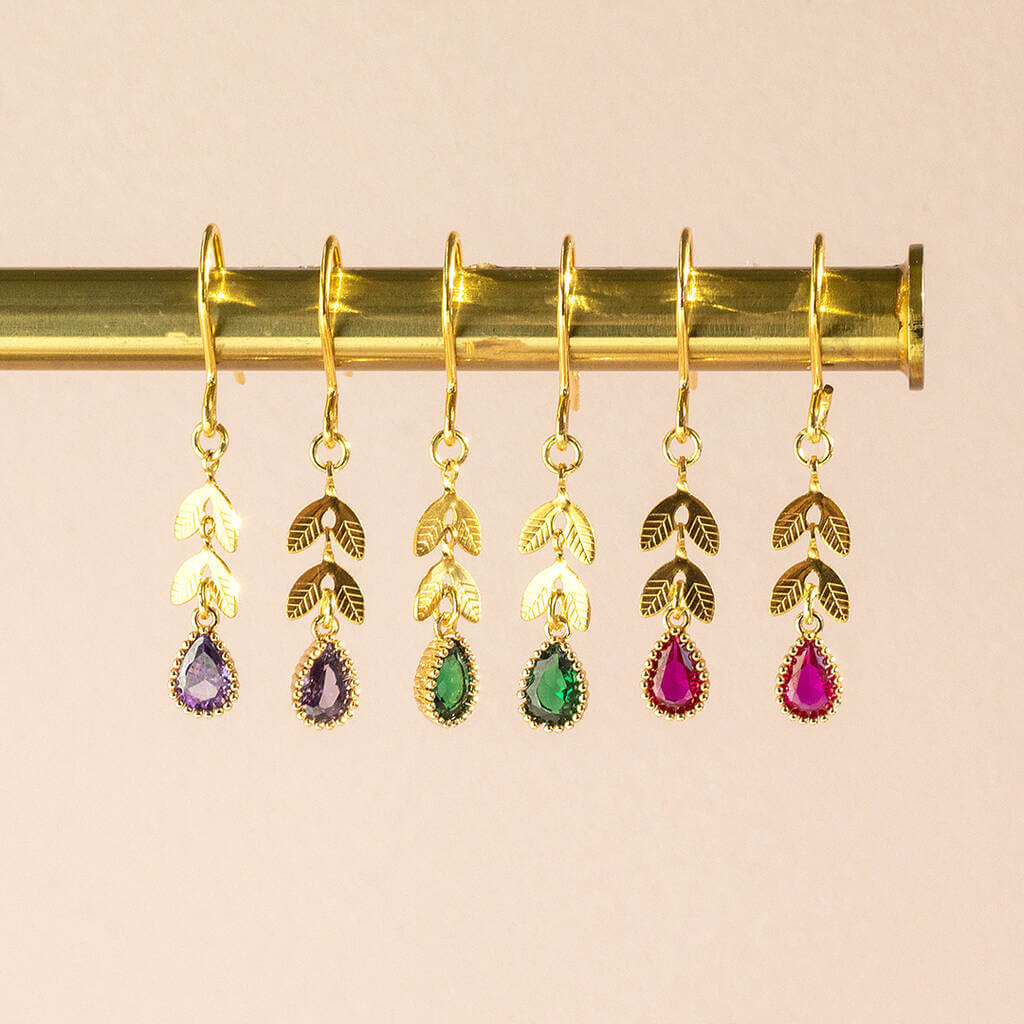 Joy by Corrine Smith Teardrop Ohrringe Gold mit Geburtsstein
