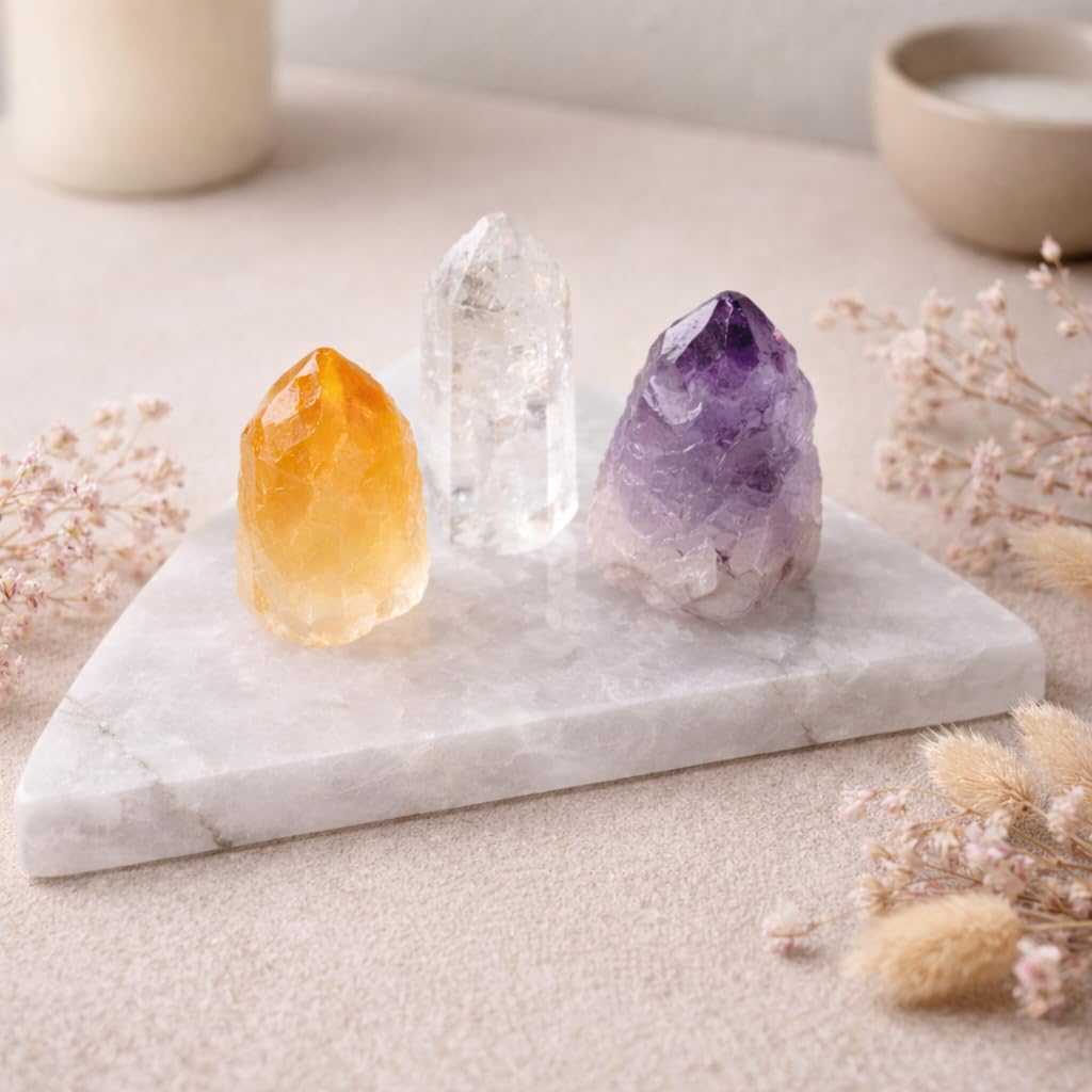 NKlaus Healing Crystals Selenit Dreieck 7x8cm Ladeplatte