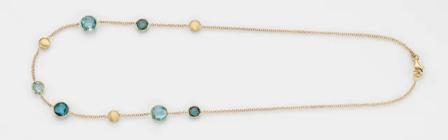 Eugen Rühle Colliers 37.2099 Collier 42 cm 750 Gelbgold Blautopas