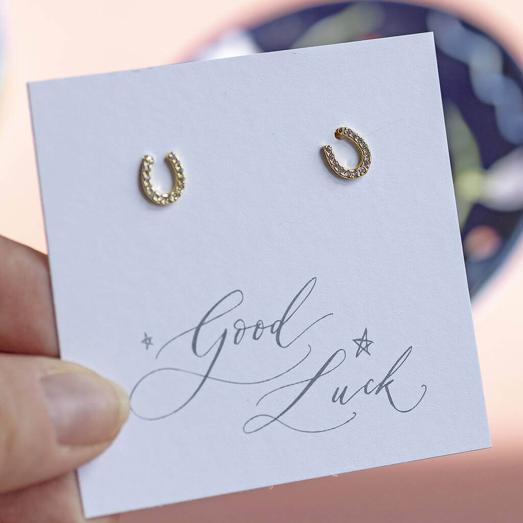 Joy by Corrine Smith Hufeisen Kristall Ohrstecker Gold