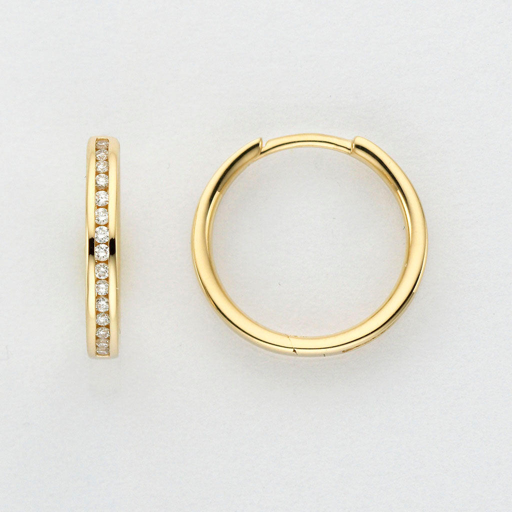 Eugen Rühle Ohrschmuck Creolen 590 Weißgold Diamant 0,14ct