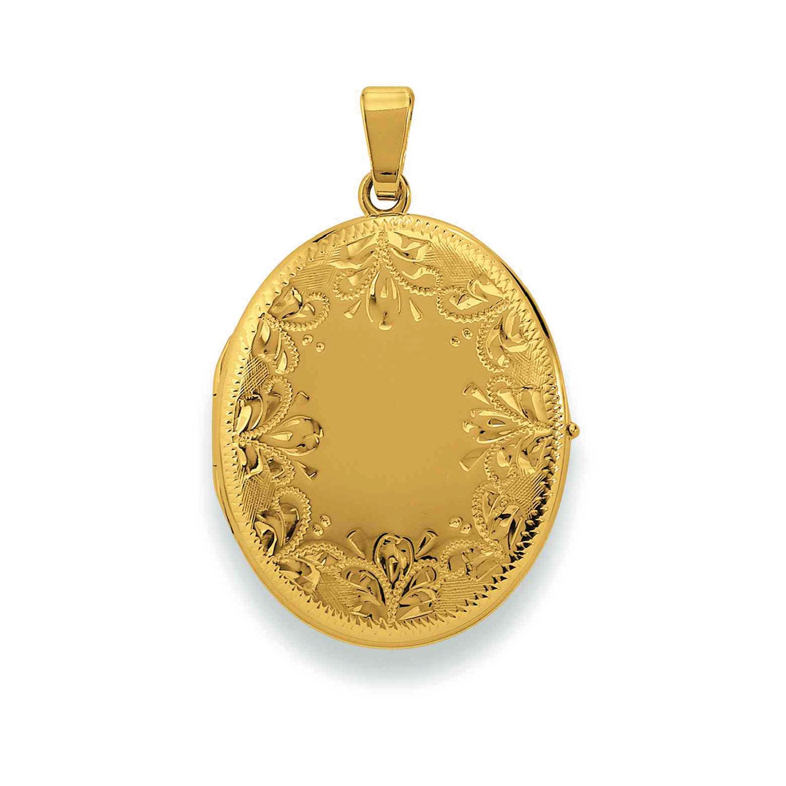 Eugen Rühle Medaillon oval graviert 23x28mm Anhänger Gold 750