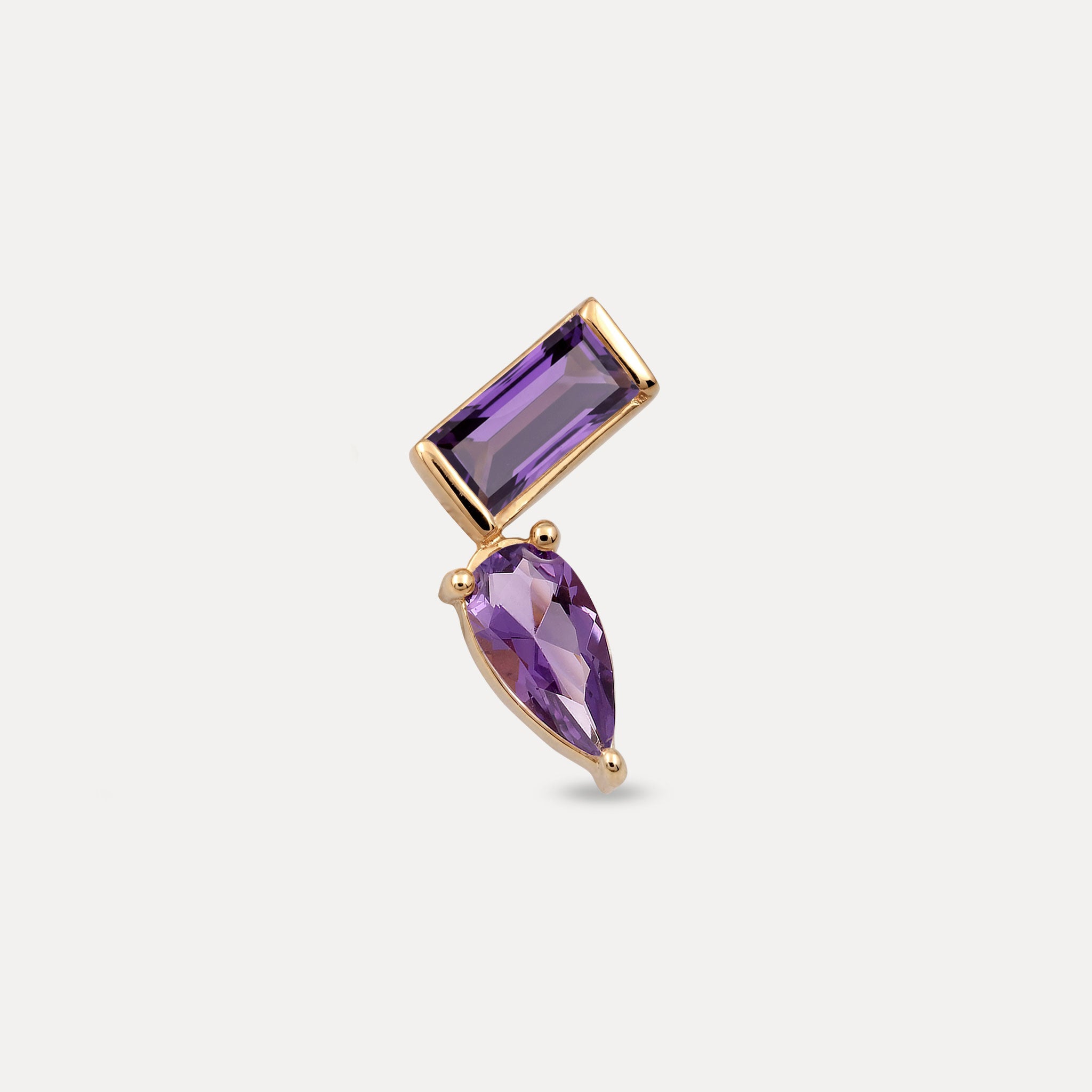 Stilnest Balance Dual Ohrstecker Amethyst 585 Gold links