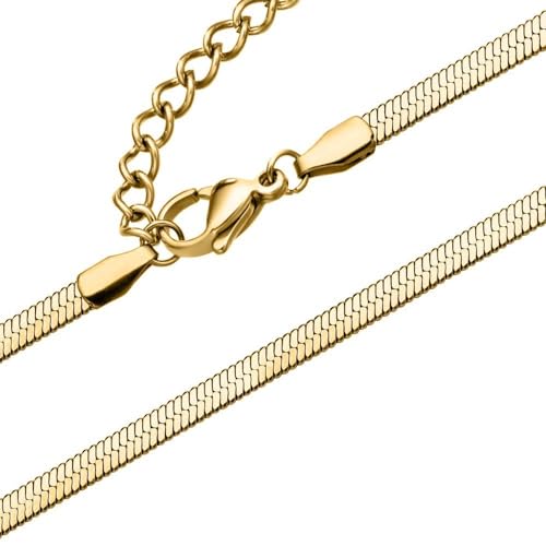 JEWLIX Ketten mit Anhänger Sleek Halskette vergoldet Damen