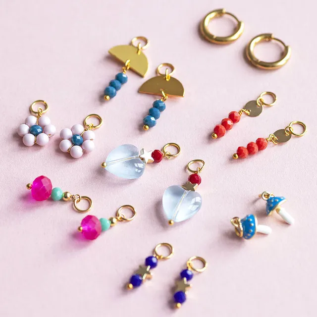 Joy by Corrine Smith Lucky Dip Creolen Gold mit 4 Charms