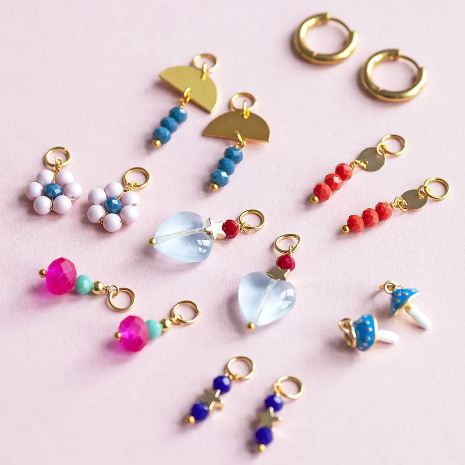Joy by Corrine Smith Lucky Dip Creolen Gold mit 4 Charms