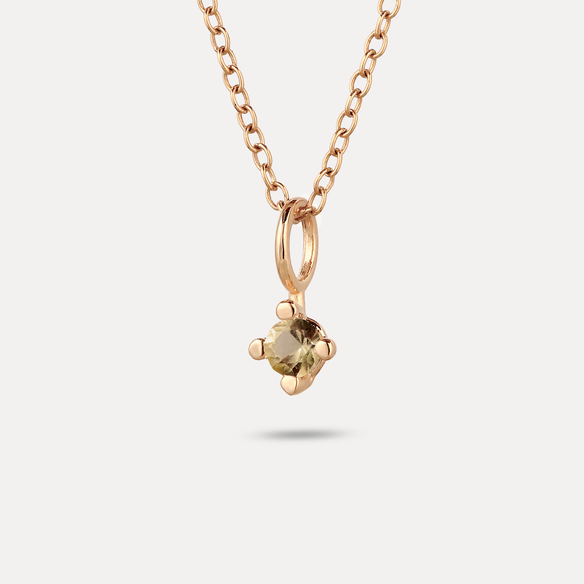 Stilnest Minimalist Birthstone Charm Anhänger 585 Februar