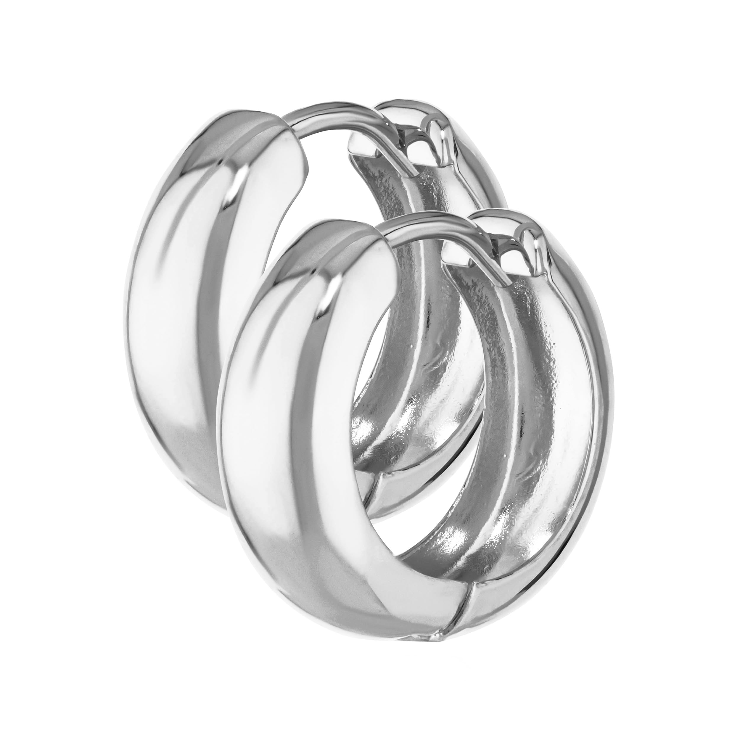 NKlaus Jewellery Klappcreolen 333 Weißgold 15x5,1 mm