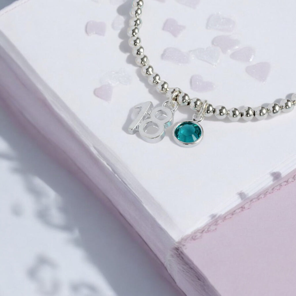 Joy by Corrine Smith 18th Birthday Armband Silber Geburtsstein