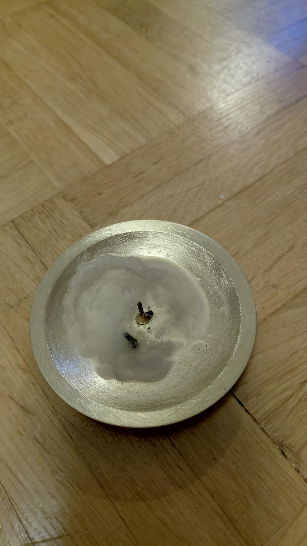 NKlaus Candle Holder Kerzenteller Messing 8 cm Gold matt