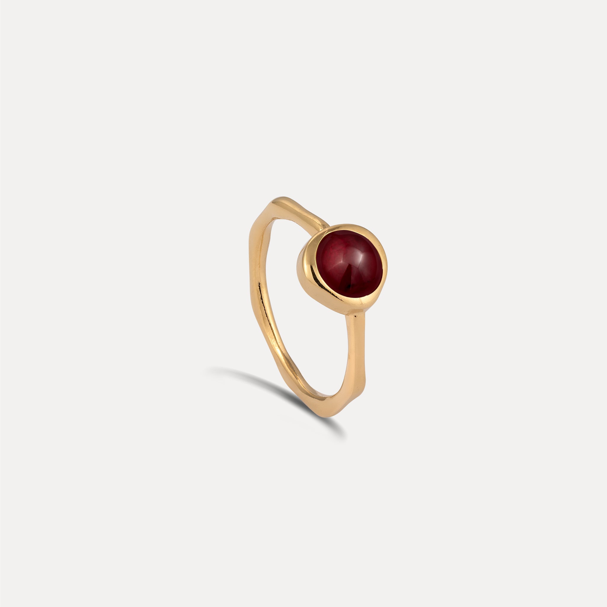 Stilnest Zodiac Birthstone Ring 585 Gold Sternzeichen Cabochon