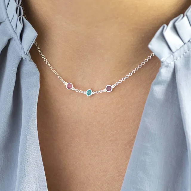 Joy by Corrine Smith Mini Family Birthstone Halskette Silber