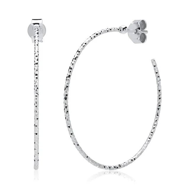 JEWLIX Creolen 40mm Ohrringe 925er Silber glänzend