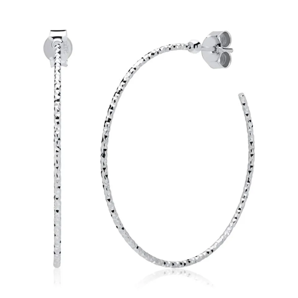 JEWLIX Creolen 40mm Ohrringe 925er Silber glänzend