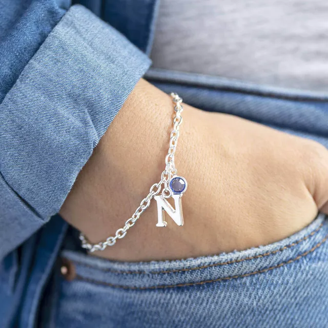 Joy by Corrine Smith Bracelets Armband Initial Geburtsstein Silber