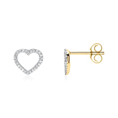 JEWLIX DE0199-G Ohrstecker Herz Gold Diamant 0,08ct