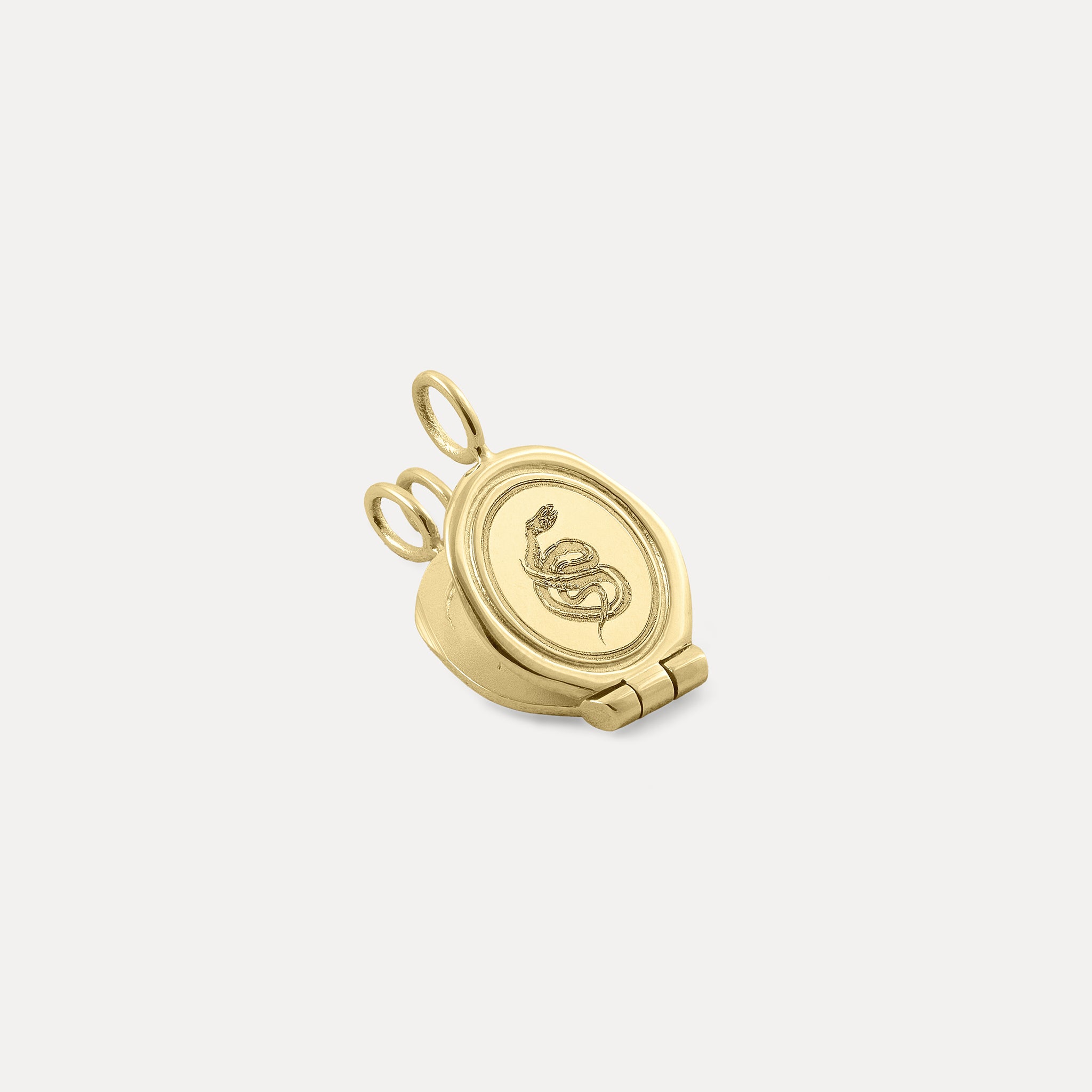 Stilnest Snake Seal Medaillon Kette 585 Gold 45cm