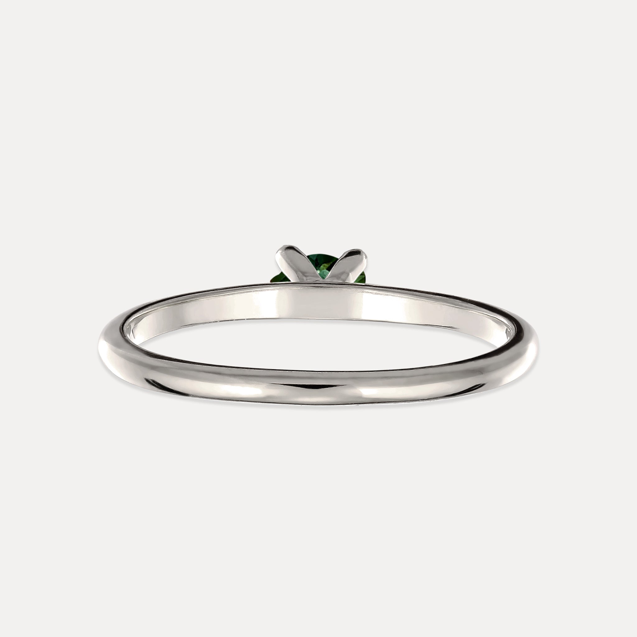 Stilnest Grüner Turmalin Solitär Ring Gold Vermeil rund