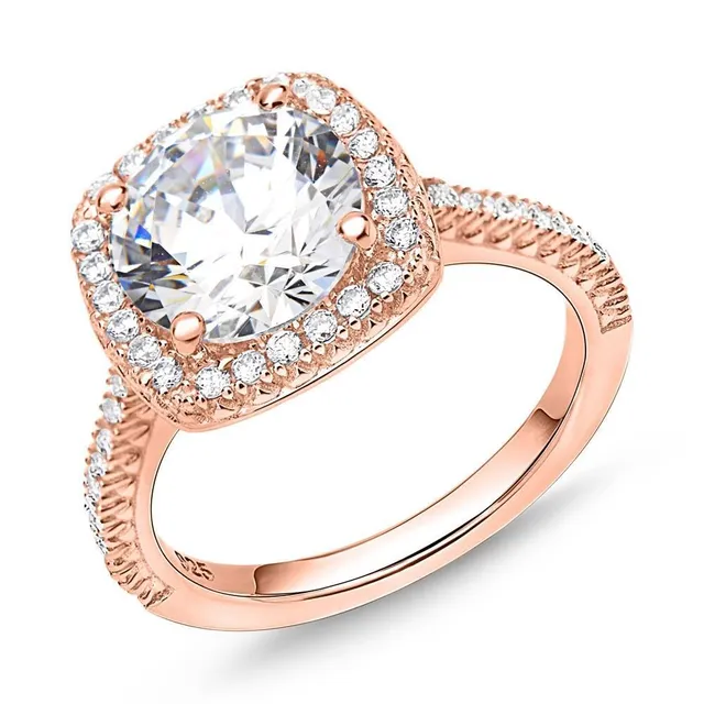 JEWLIX Verlobungsring 925 Silber rosévergoldet Zirkonia 50mm