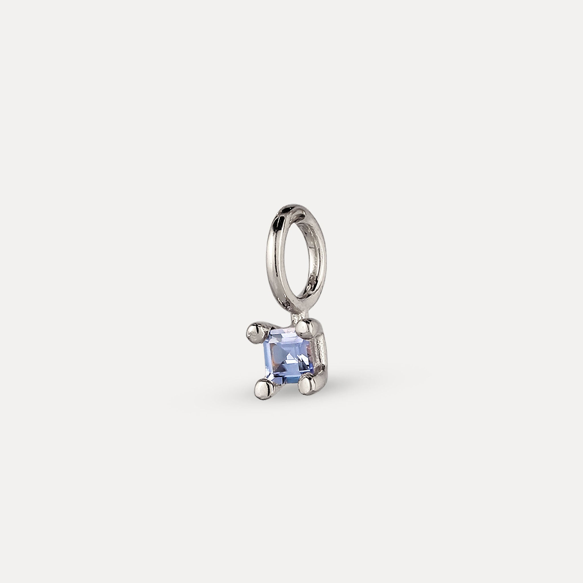 Stilnest Lila Tansanit Solitär Anhänger Square 925 Silber