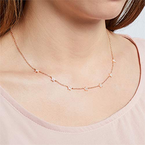 JEWLIX Sterne Kette 925er Silber Zirkonia Rosé