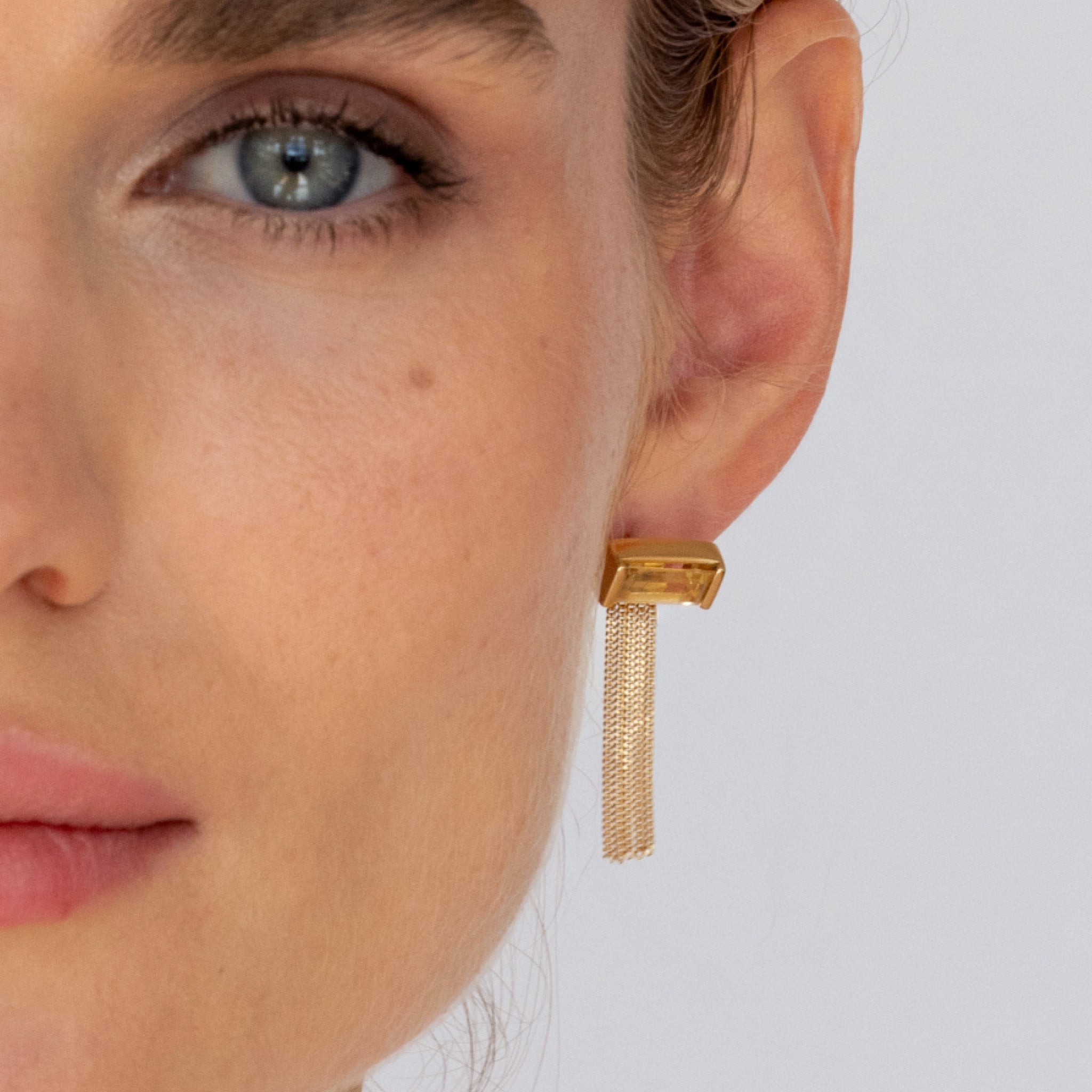 Stilnest Balance Fringe Back Add-On Ohrringe Gold