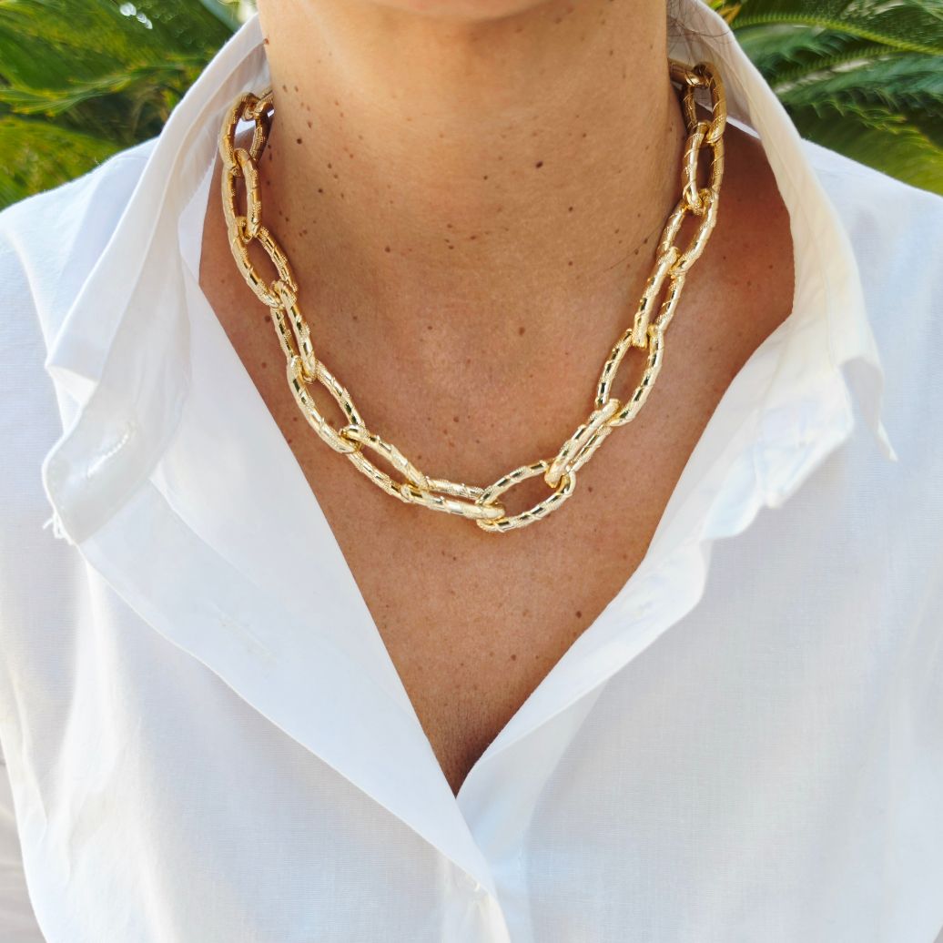 Alevá Bijoux Collane Rodi Rock Halskette Gold