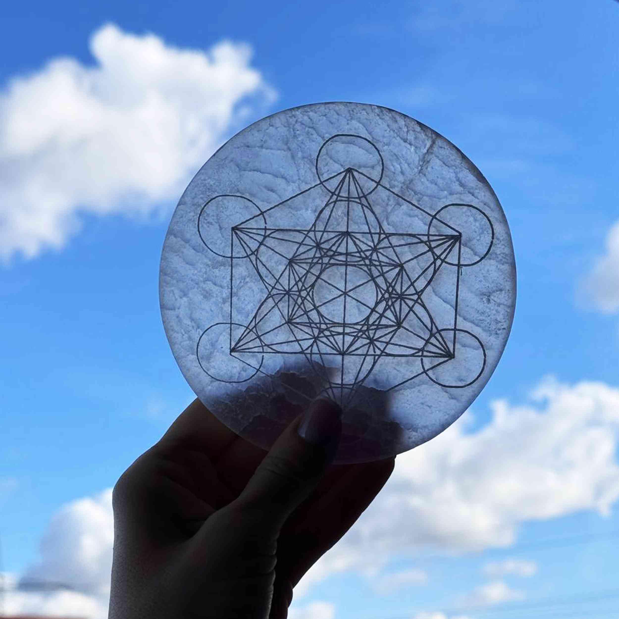 NKlaus Healing Crystals Selenit Ladeplatte Metatron 12cm