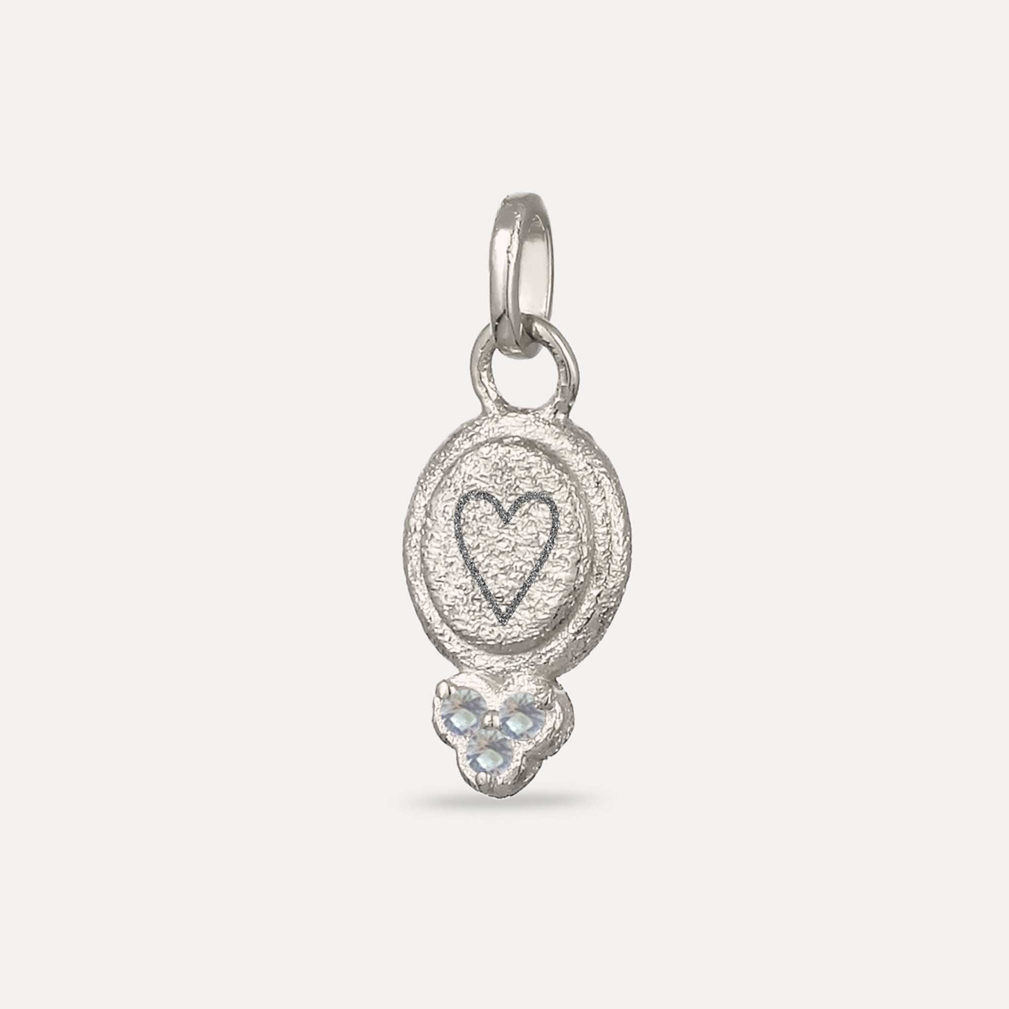 Stilnest Aquamarin Trinity Emblem Anhänger Gravierbar Vermeil
