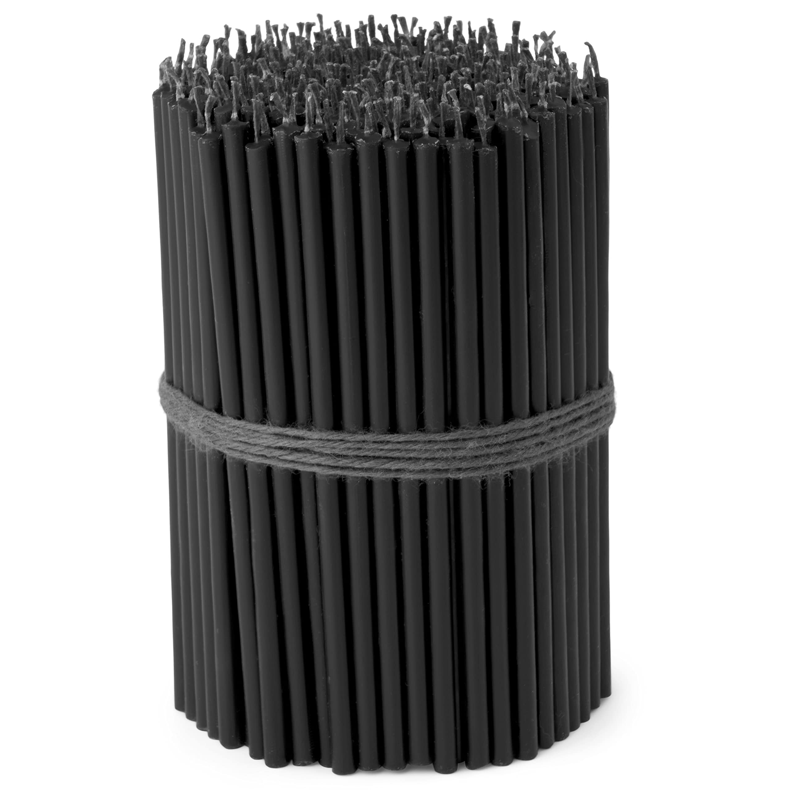 NKlaus Candles Stabkerzen schwarz 16 cm 50 Stück Paraffin