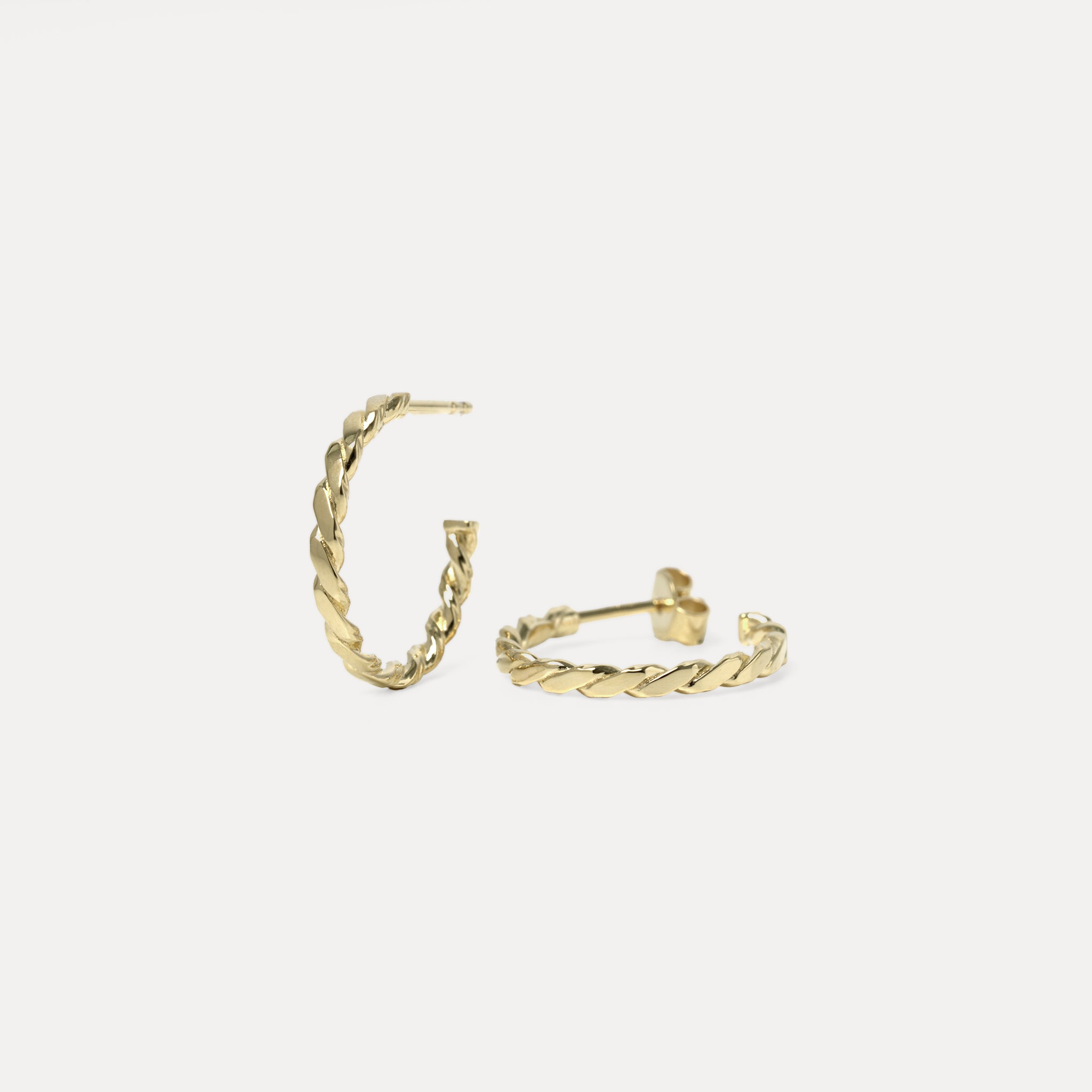 Stilnest Twisted Creolen Ohrringe 585 Gold 14k gedreht
