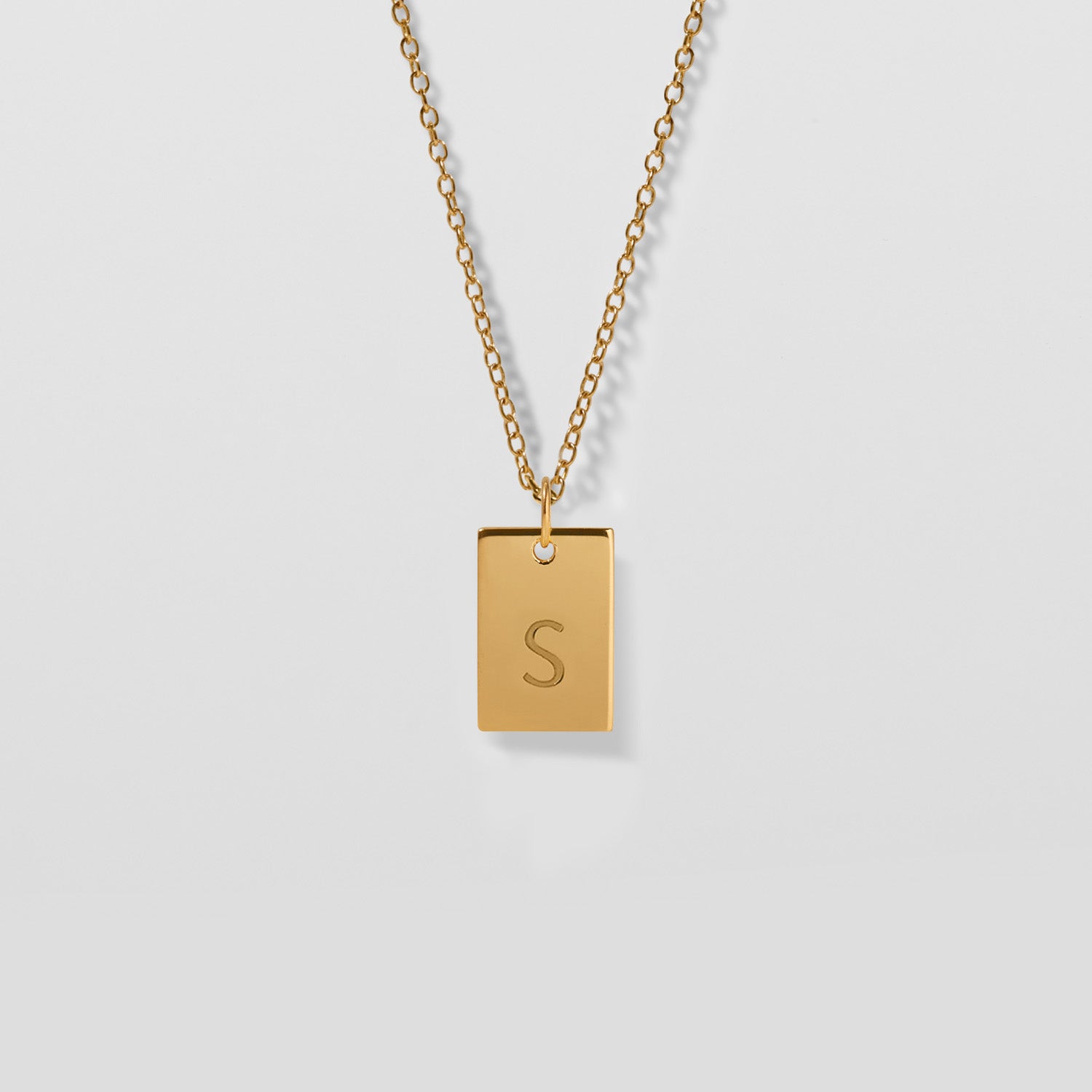 Stilnest Folio Tag Kette Gold Vermeil gravierbar 45cm