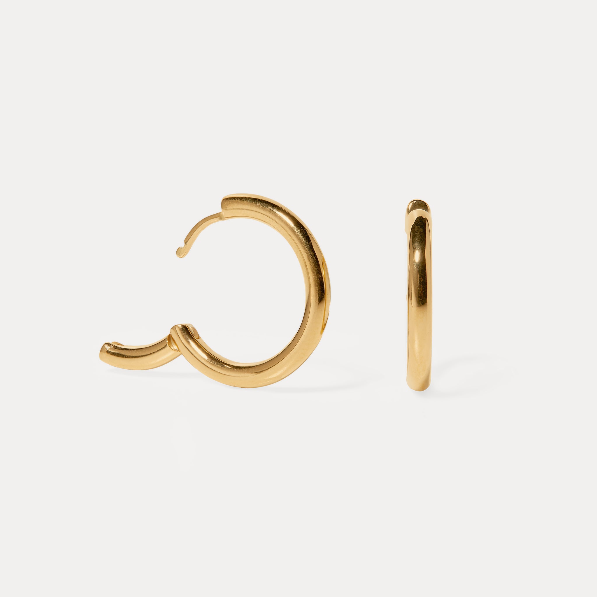 Stilnest Bold Creolen Huggie Hoops 24k Gold Vermeil
