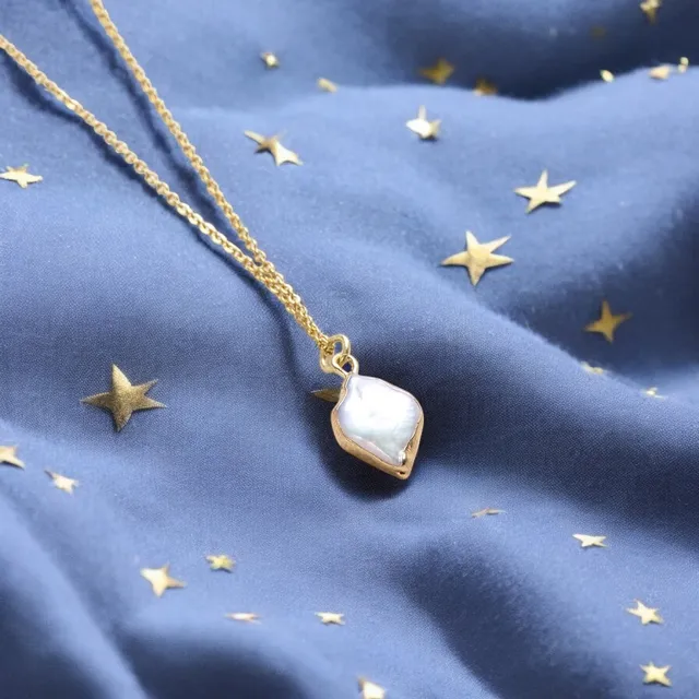 Joy by Corrine Smith Rhombus Perlen Halskette Gold 40cm