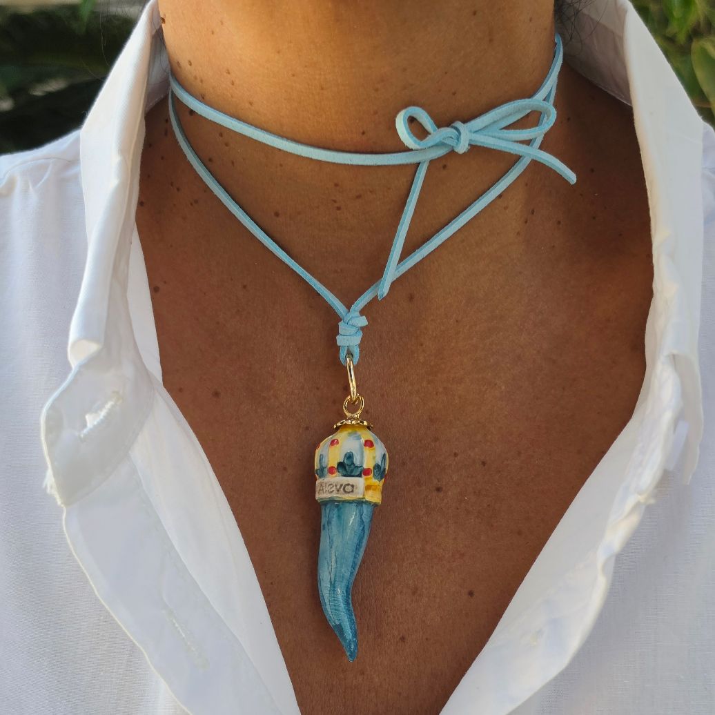 Alevá Bijoux Corno Anhänger Keramik Handglasiert
