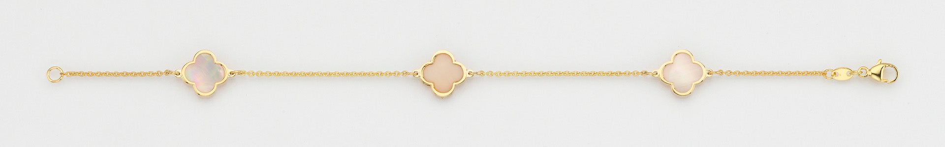 Eugen Rühle Armbänder 3 Perlmutt Armband 750 Gelbgold rosé