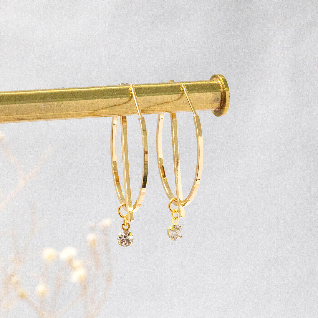 JOY by Corrine Smith Orbital Gold Hoop Ohrringe Gold Kristall