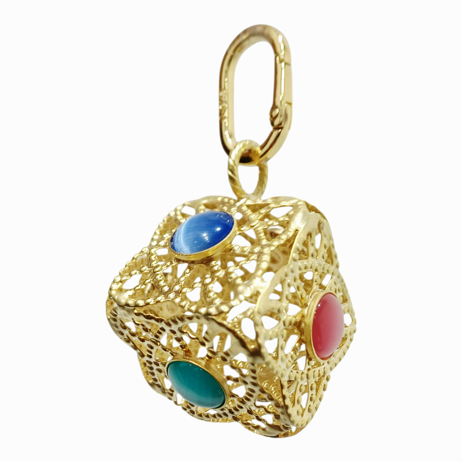 Alevá Bijoux Kubo Anhänger vergoldet multicolor
