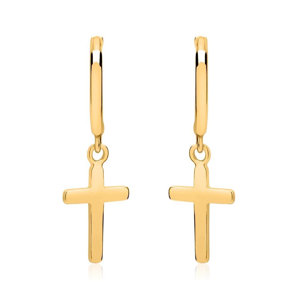 JEWLIX Ohrstecker Creolen Kreuze 925er Silber Ohrstecker vergoldet