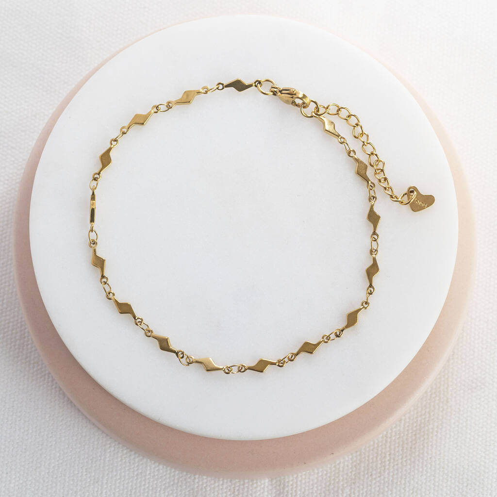 Joy by Corrine Smith Blitz Fußkette Gold Edelstahl 23cm