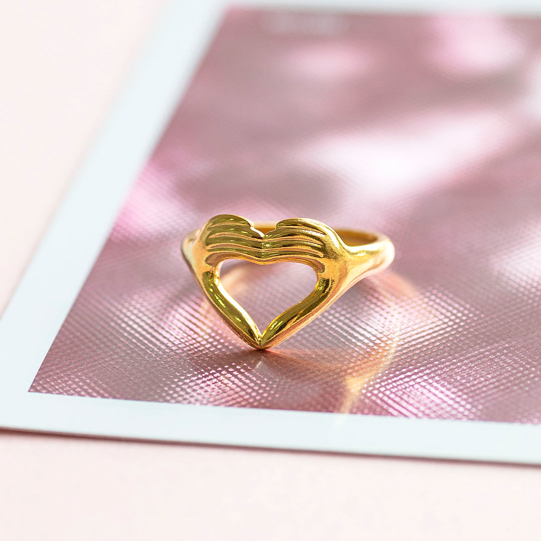 Joy Love Heart Ring Gold verstellbar