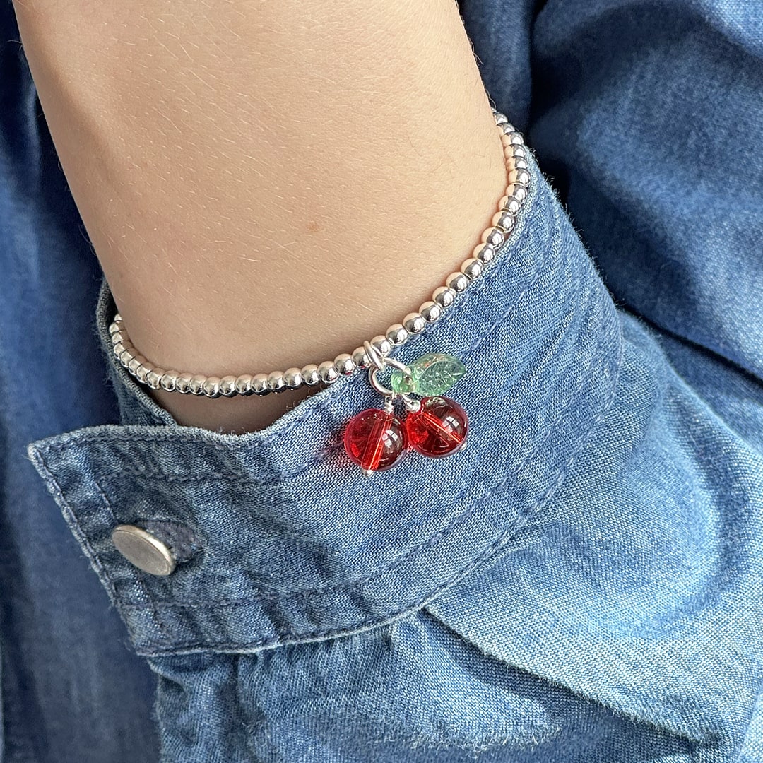 Joy by Corrine Smith Cherry Armband Glas vergoldet Kirsche