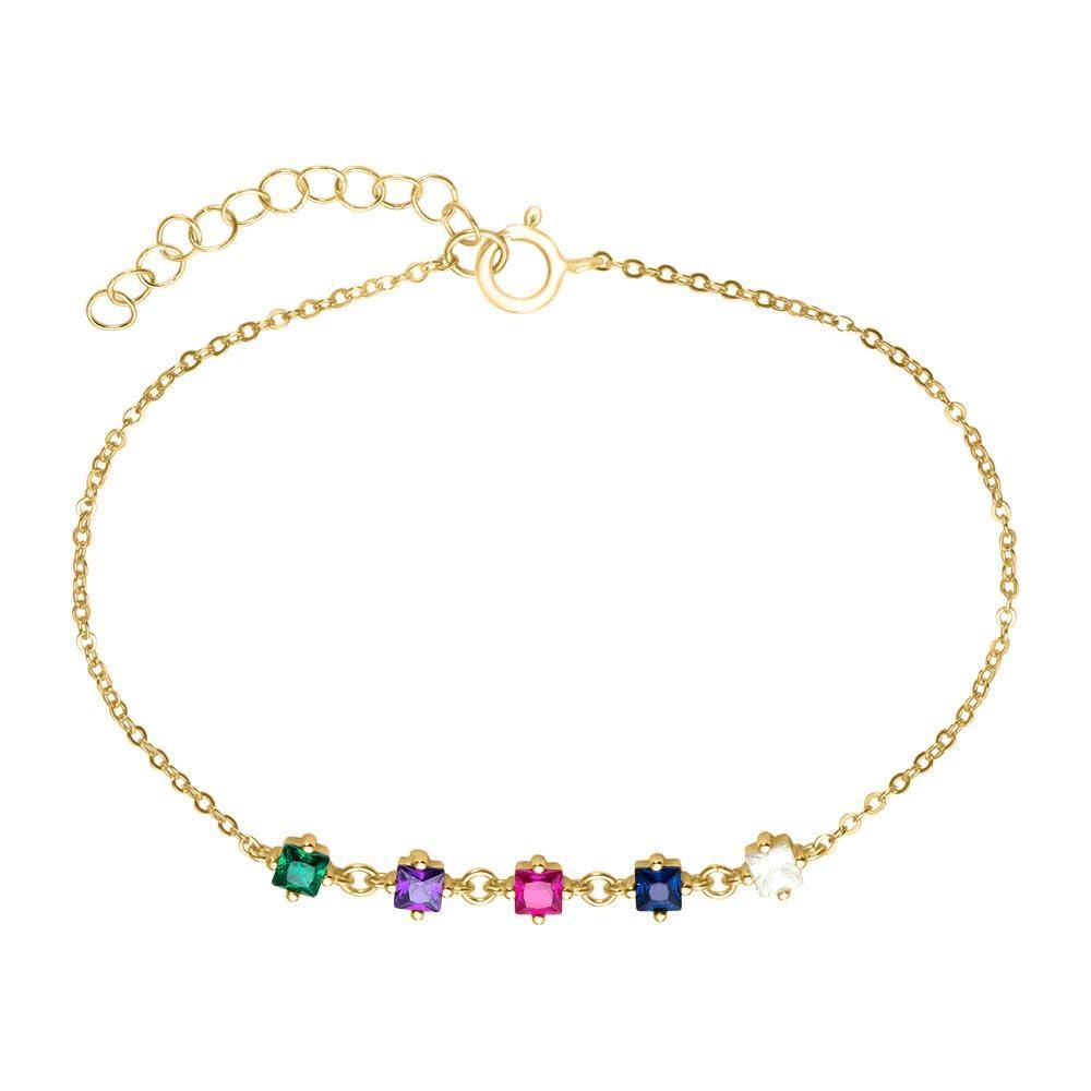 JEWLIX Armkette Gold 925 Silber Zirkonia bunt Damen
