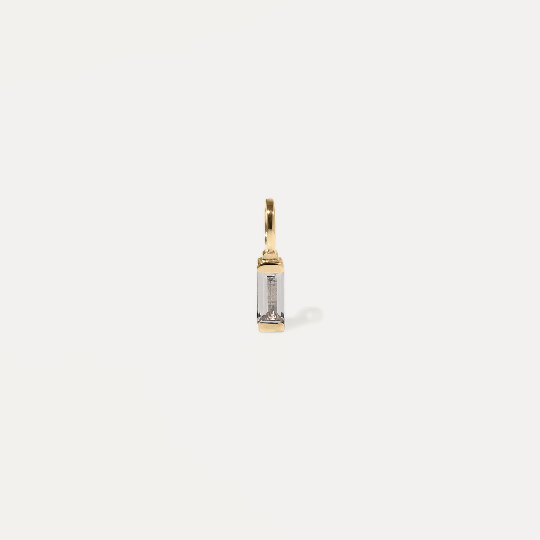 Stilnest Pendants Weißer Beryll Anhänger 585 Gold Retro