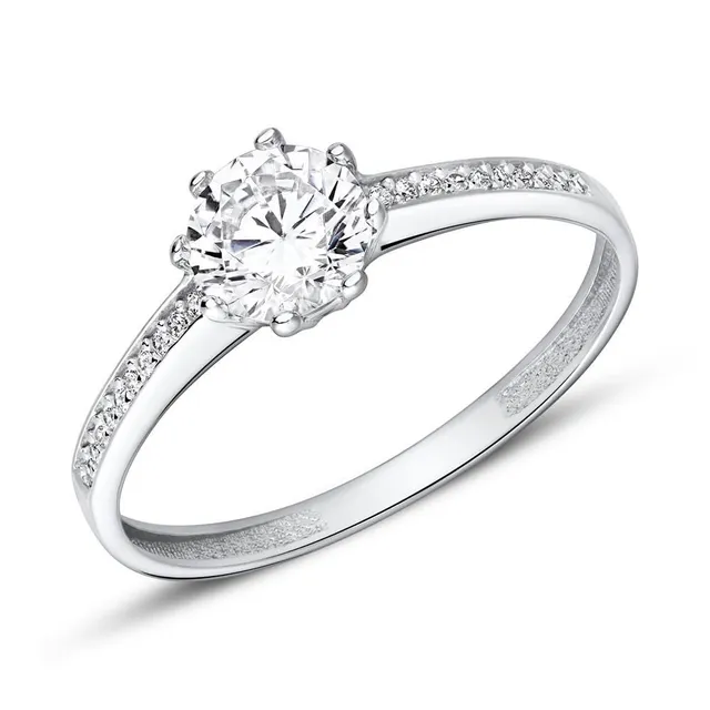 JEWLIX Verlobungsring Weißgold 375 Zirkonia Gr. 56