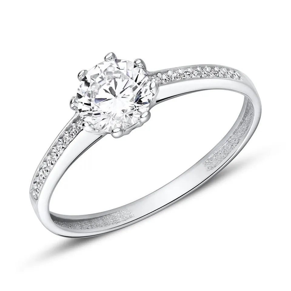 JEWLIX Verlobungsring Weißgold 375 Zirkonia Gr. 56