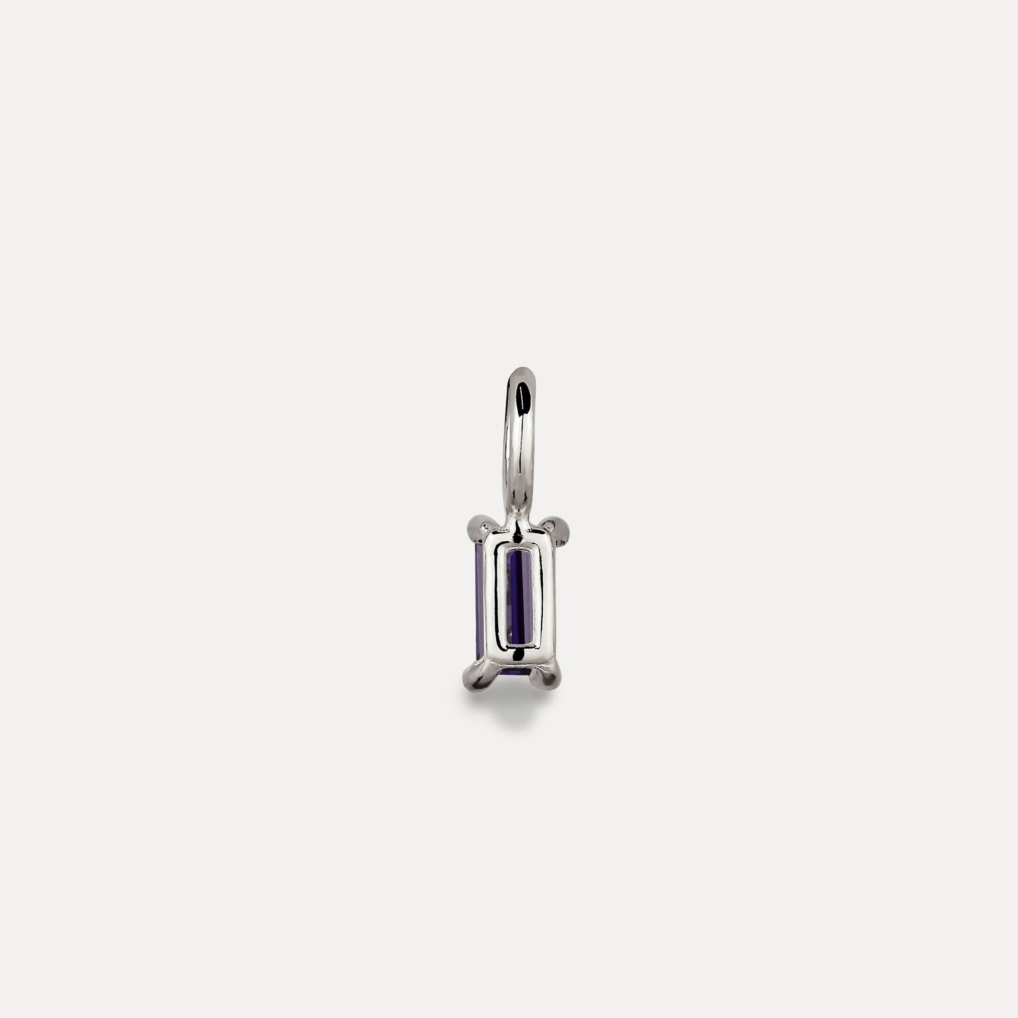 Stilnest Lila Iolith Baguette Anhänger Gold Vermeil Violett
