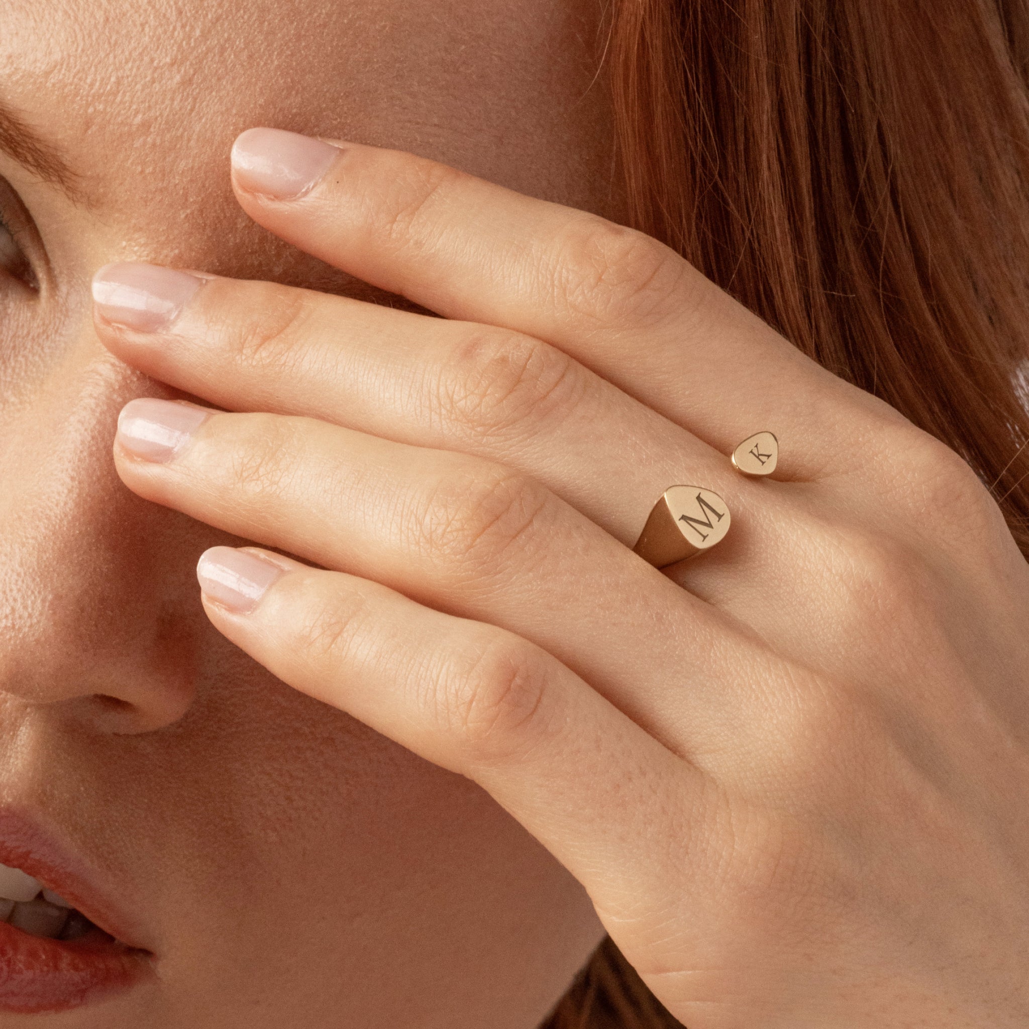Stilnest Canyon Ring 24k Gold Vermeil gravierbar Gr. 52