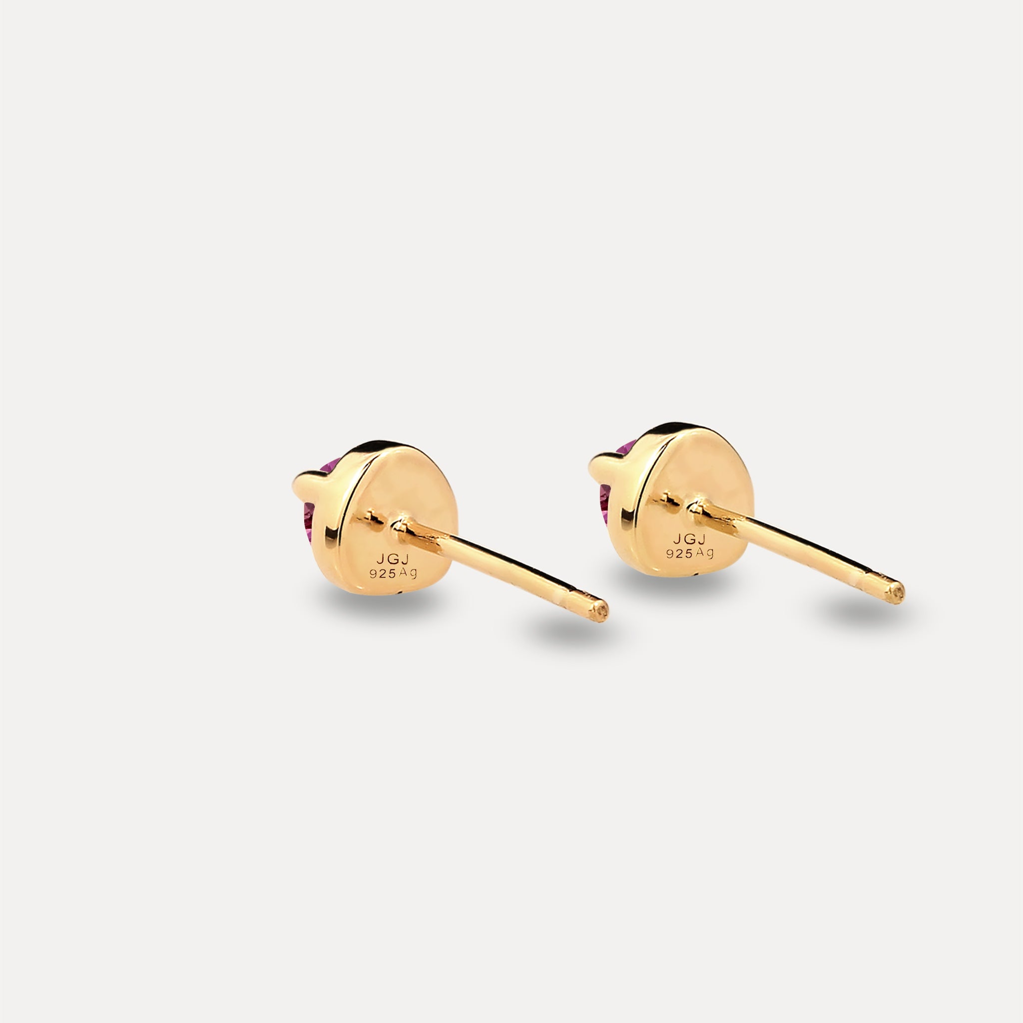 Stilnest Mini Birthstone Ohrstecker Granat Januar Gold Vermeil
