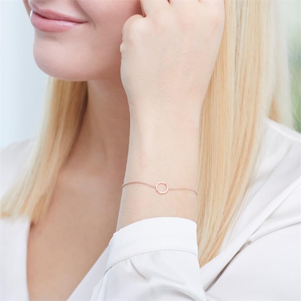 JEWLIX ID Kreis Armband 925er Silber rosévergoldet